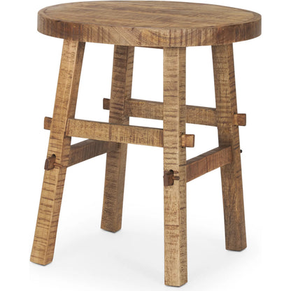 Rosie End Table by Mercana in brown. Made from solid wood in a cottage & farmhouse style.