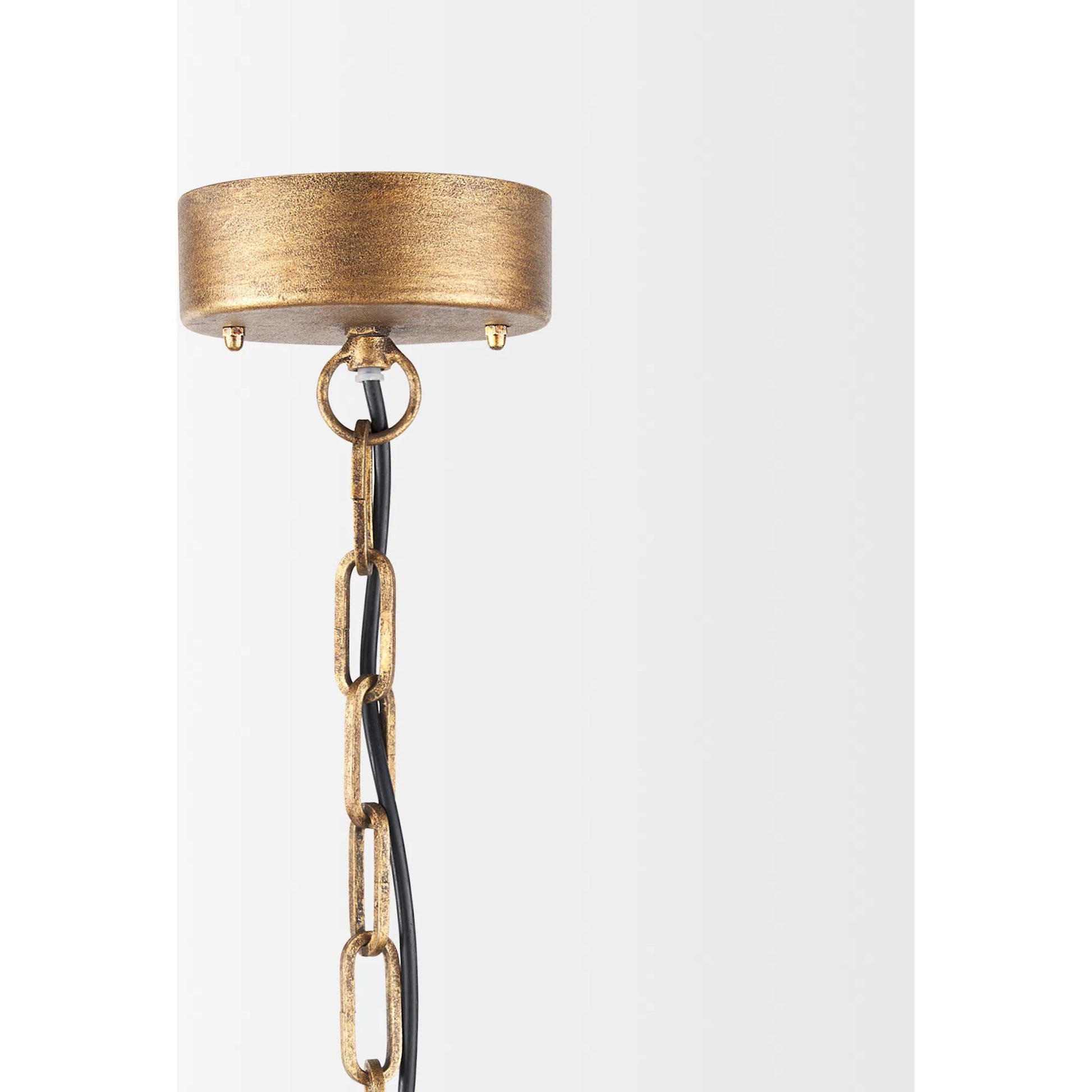 Rhone Chandelier by Mercana in gold. Made from metal, wood in a traditional style.