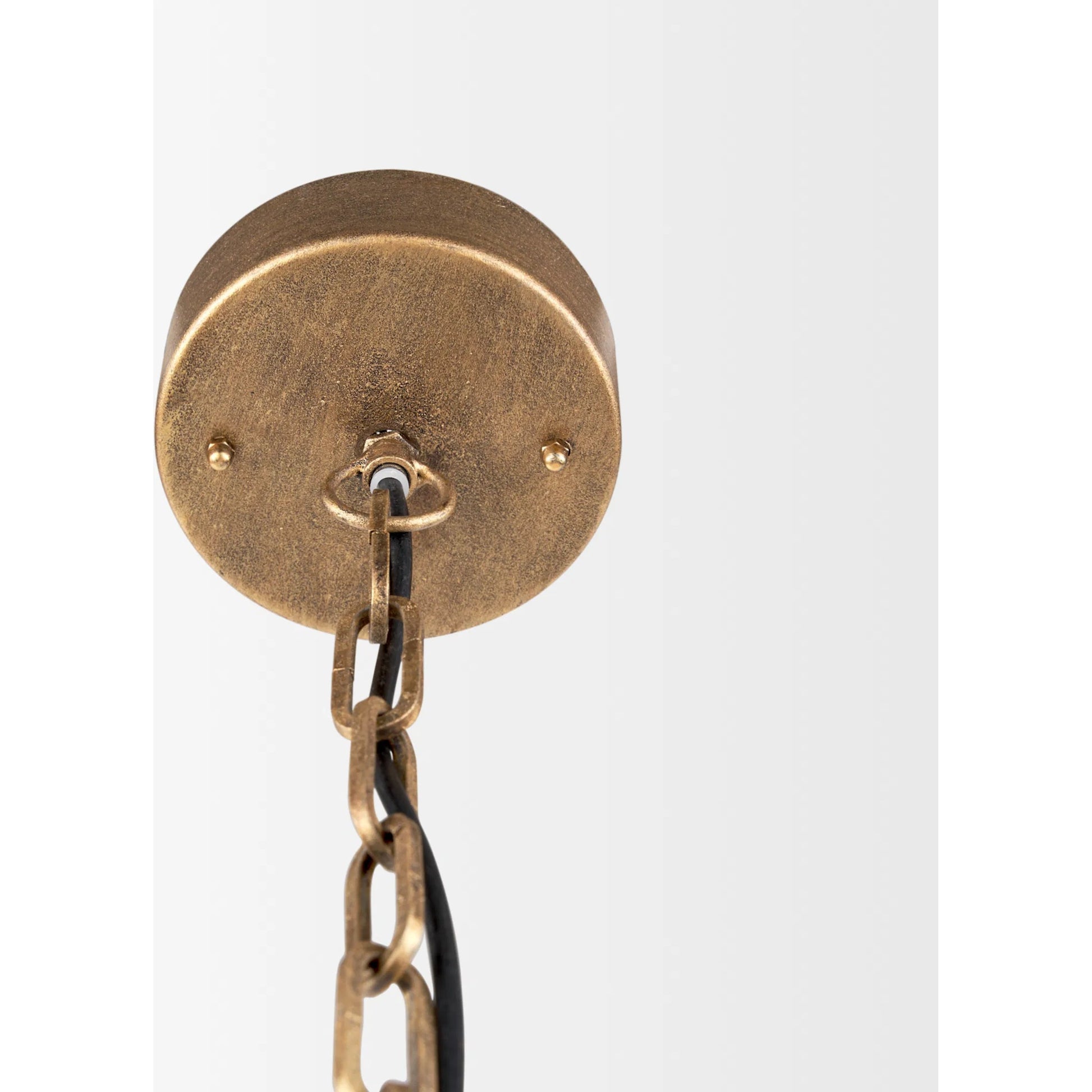 Rhone Chandelier by Mercana in gold. Made from metal, wood in a traditional style.