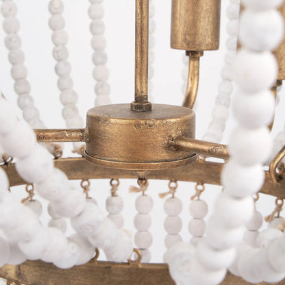 Rhone Chandelier by Mercana in gold. Made from metal, wood in a traditional style.
