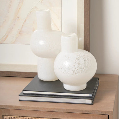 Heket Vase by Mercana in white. Made from glass in a modern style.