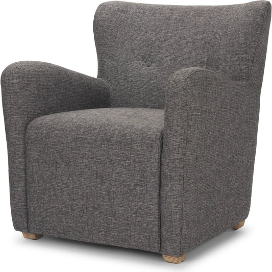 Dunstan Accent Chair by Mercana in gray. Made from fabric in a unique style.