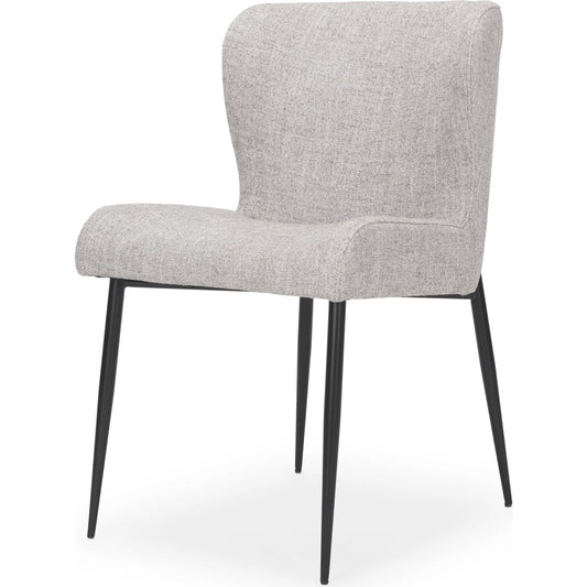 Hartt Dining Chair by Mercana in gray. Made from fabric in a unique style.