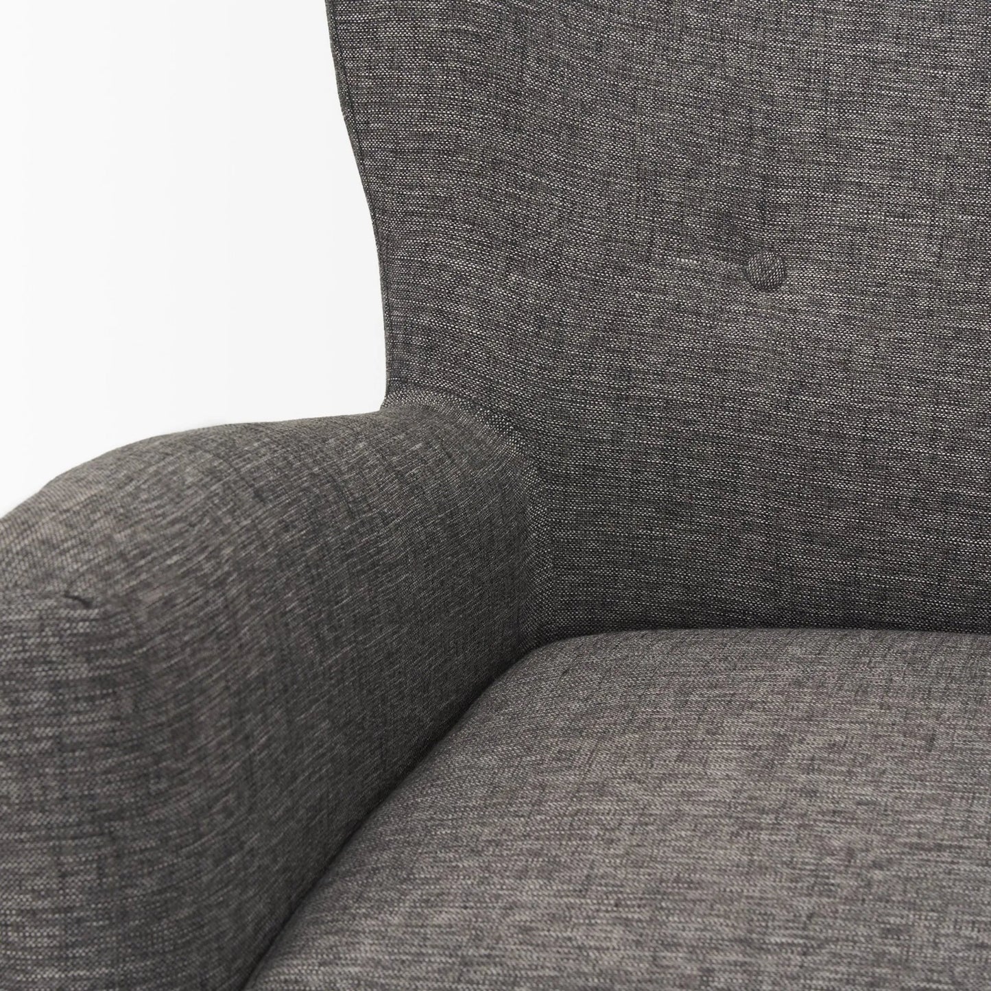 018 SI-2370216 | Closeup | Dunstan Accent Chair by Mercana in gray. Made from fabric in a transitional style.