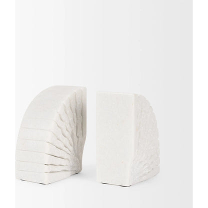 Stept Bookends by Mercana in white. Made from unique in a unique style.