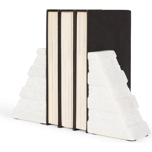 Cavetto Marble Bookends by Mercana in white. Made from unique in a unique style.