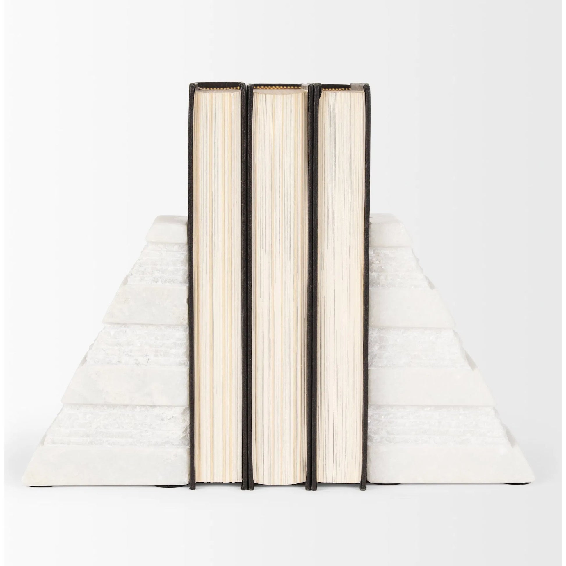Cavetto Marble Bookends by Mercana in white. Made from unique in a unique style.