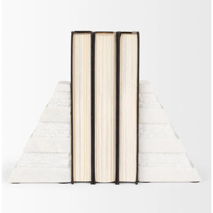Cavetto Marble Bookends by Mercana in white. Made from unique in a unique style.