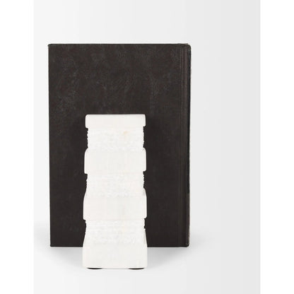 Cavetto Marble Bookends by Mercana in white. Made from unique in a unique style.