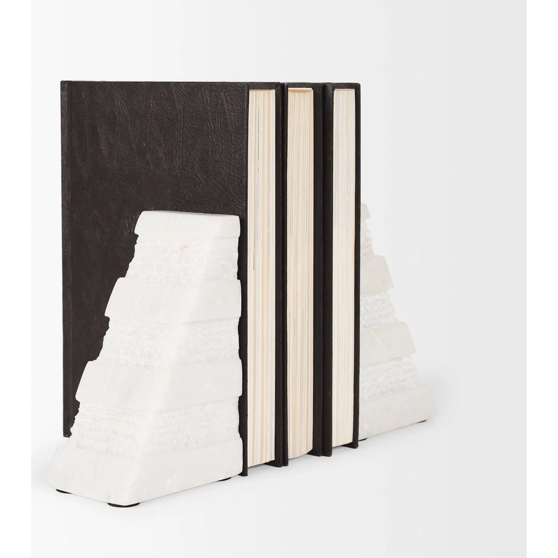 Cavetto Marble Bookends by Mercana in white. Made from unique in a unique style.