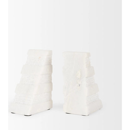 Cavetto Marble Bookends by Mercana in white. Made from unique in a unique style.