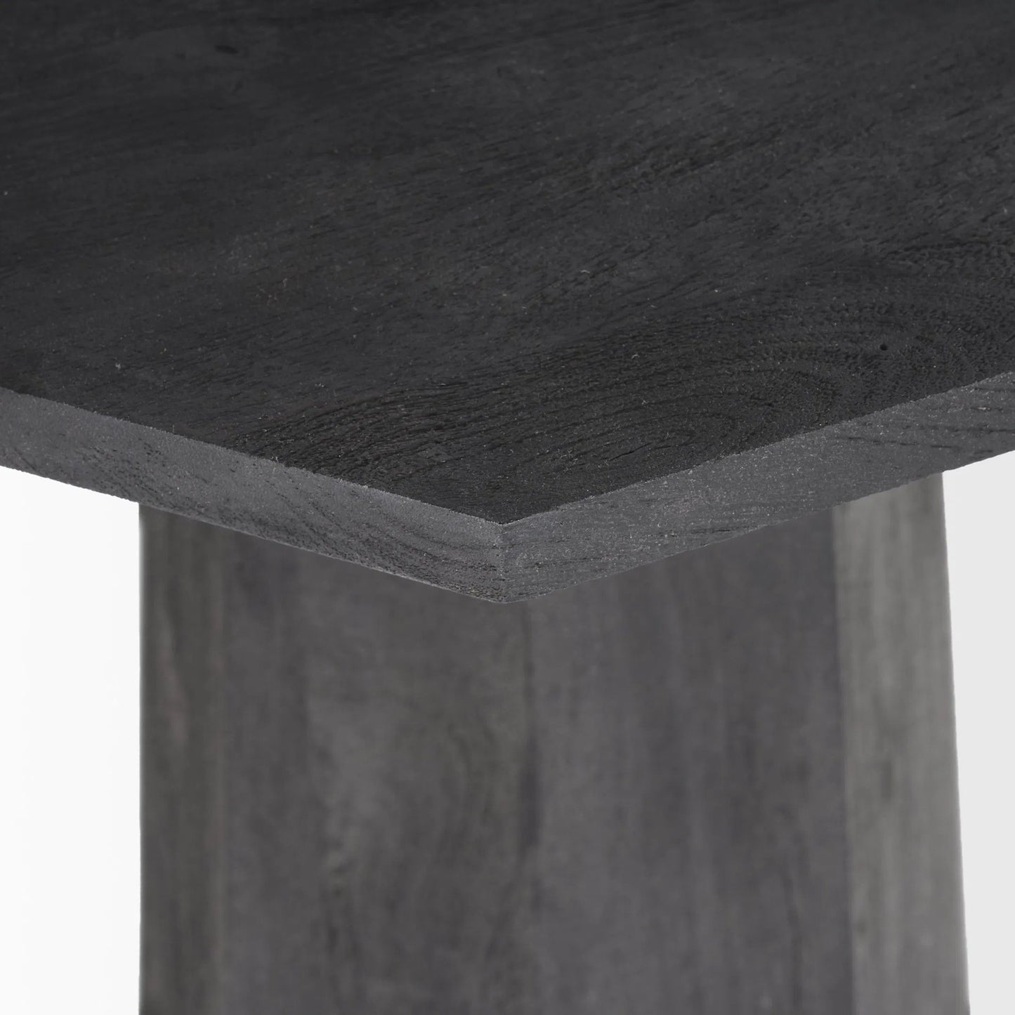 011 SI-2370054 | Closeup | Maxine Foyer Table by Mercana in black. Made from solid wood in a modern style.