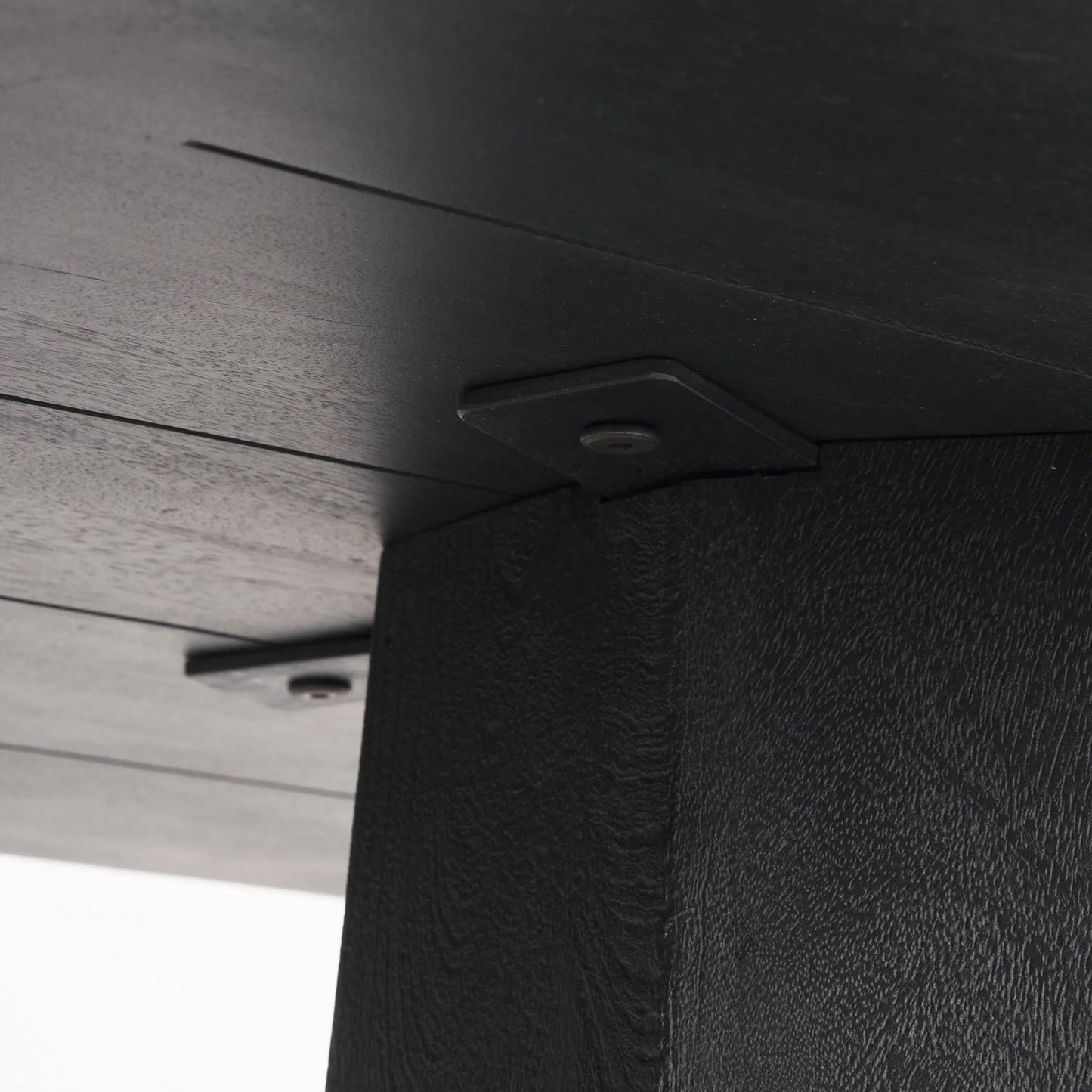 012 SI-2370054 | Closeup | Maxine Foyer Table by Mercana in black. Made from solid wood in a modern style.