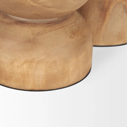 Aleena Wooden Candle Holder by Mercana in brown. Made from solid wood in a transitional style.