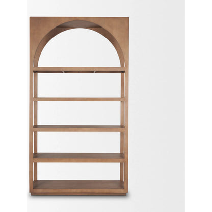 Bela Shelving Unit by Mercana in brown. Made from solid wood in a transitional style.