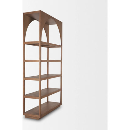 Bela Shelving Unit by Mercana in brown. Made from solid wood in a transitional style.
