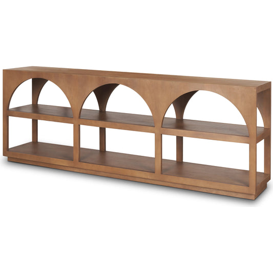 Bela Console Table by Mercana in brown. Made from solid wood in a unique style.