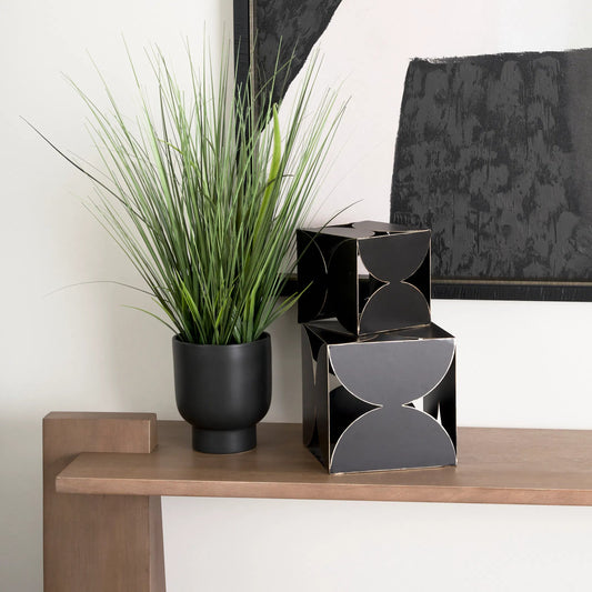 Darren Decorative Cube by Mercana in black metal. Made from unique in a modern style.