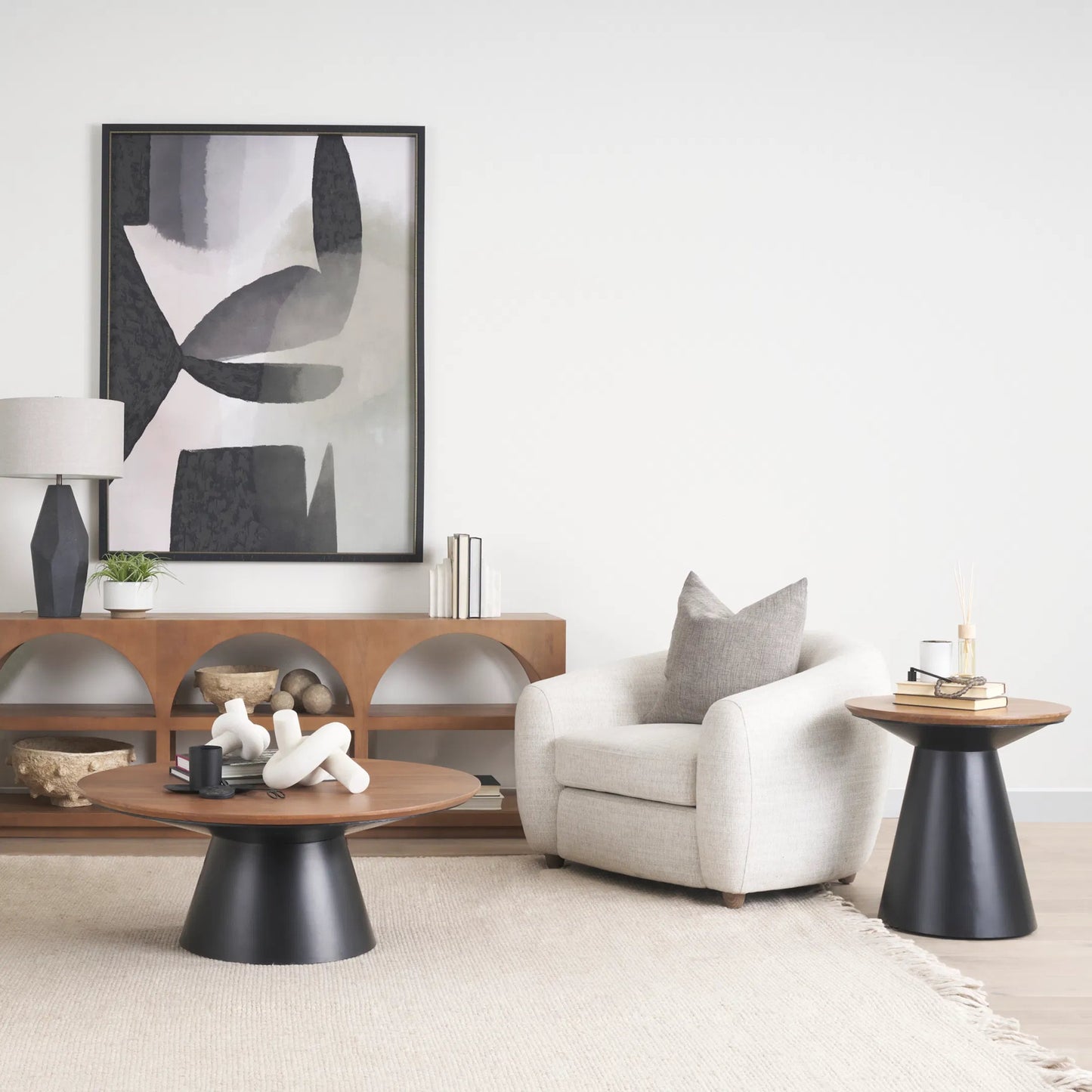 006 SI-2369880 | Lifestyle | Mitchell Side Table by Mercana in black. Made from metal in a unique style.