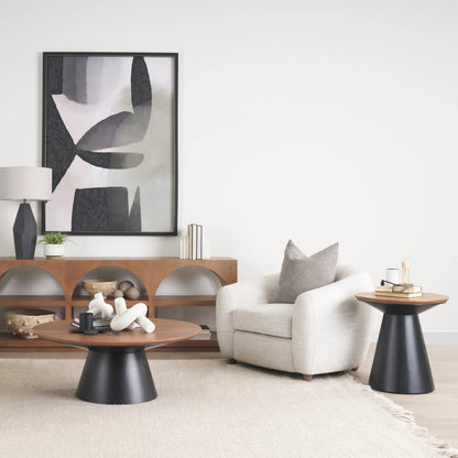 Mitchell Side Table by Mercana in black. Made from metal in a unique style.