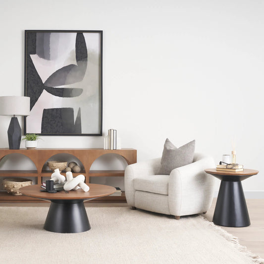 Mitchell Side Table by Mercana in black. Made from metal in a transitional style.