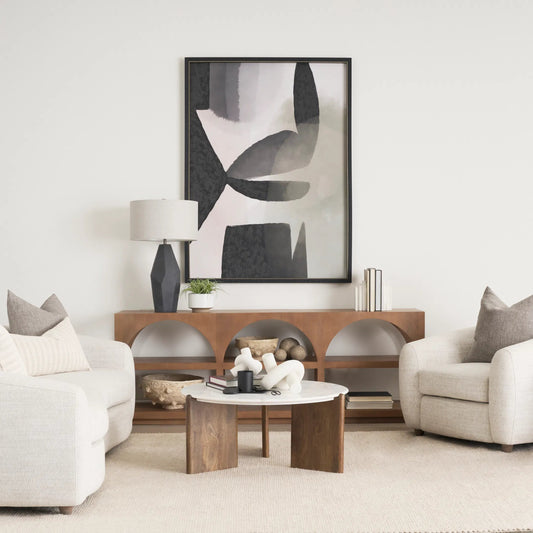 Rumer Coffee Table by Mercana in brown. Made from stone in a unique style.