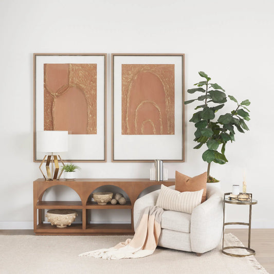 Bela Console Table by Mercana in brown. Made from solid wood in a unique style.