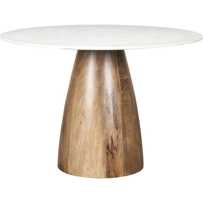 Allyson White Marble Dining Table by Mercana in white marble. Made from stone in a modern style.
