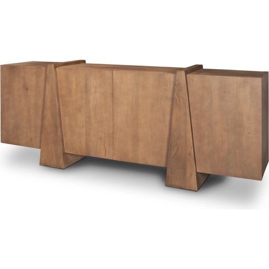 Eula Sideboard by Mercana in brown. Made from solid wood in a unique style.