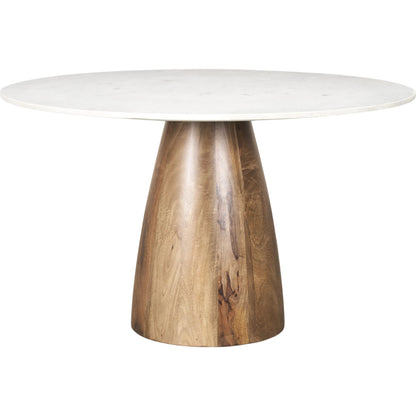 Allyson White Marble Dining Table by Mercana in white marble. Made from stone in a modern style.