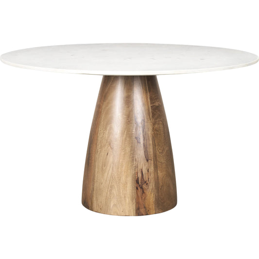 Allyson White Marble Dining Table by Mercana in white marble. Made from stone in a unique style.