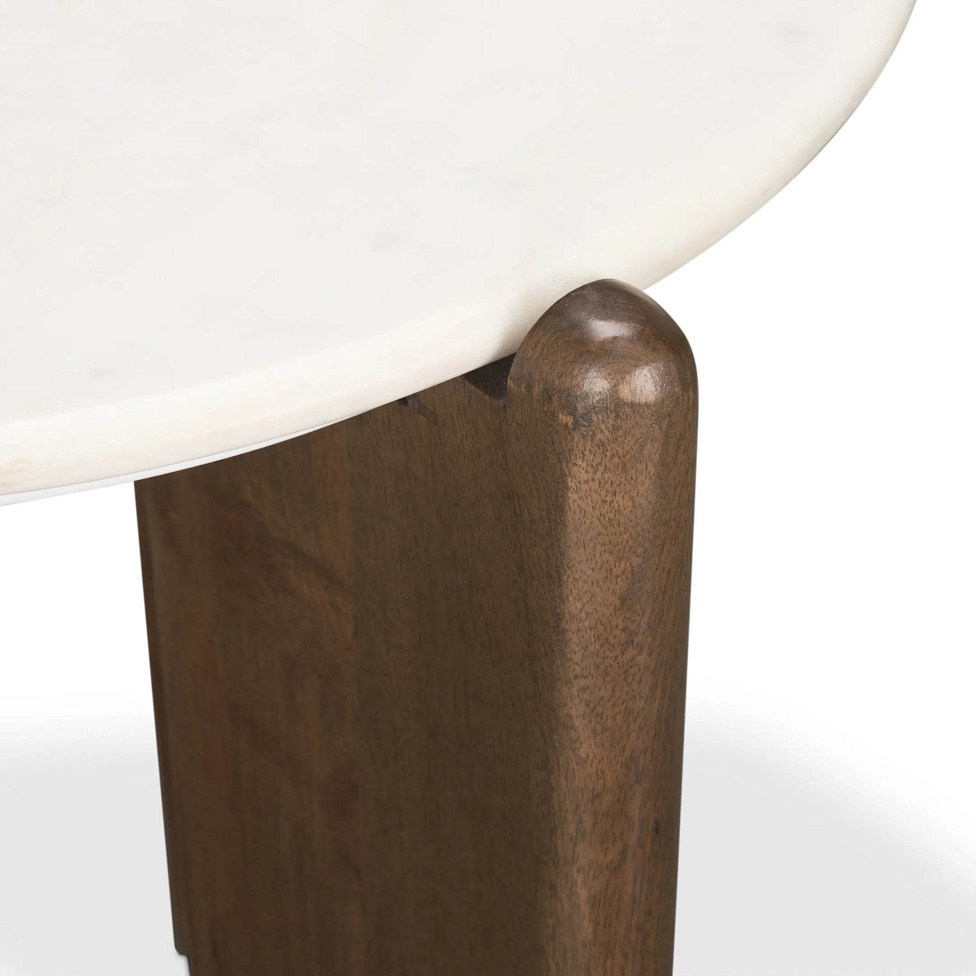 Rumer Side Table by Mercana in brown. Made from solid wood in a modern style.