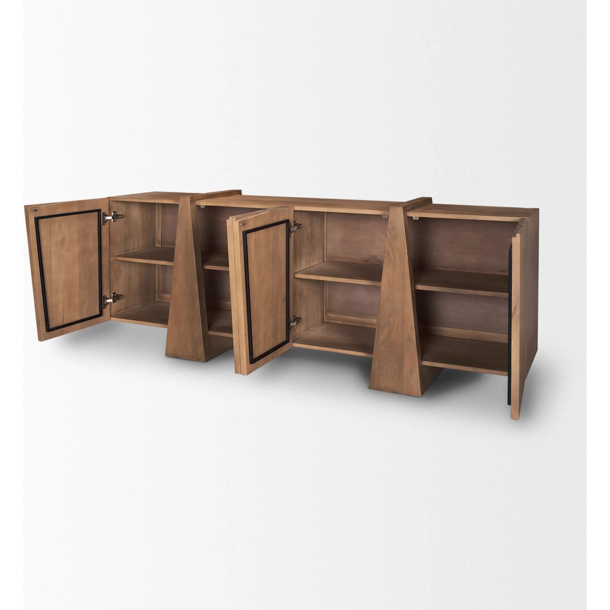 Eula Sideboard by Mercana in brown. Made from solid wood in a transitional style.