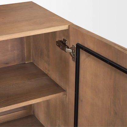Eula Sideboard by Mercana in brown. Made from solid wood in a transitional style.