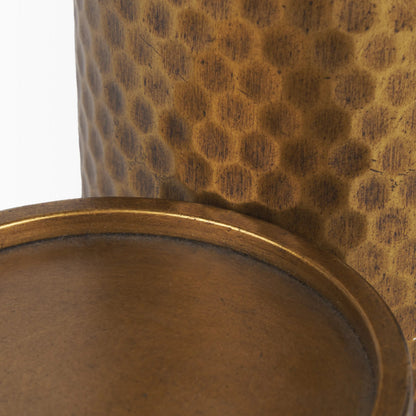Gage Candle Holder by Mercana in gold. Made from metal in a modern style.