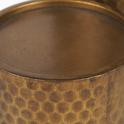 Gage Candle Holder by Mercana in gold. Made from metal in a modern style.