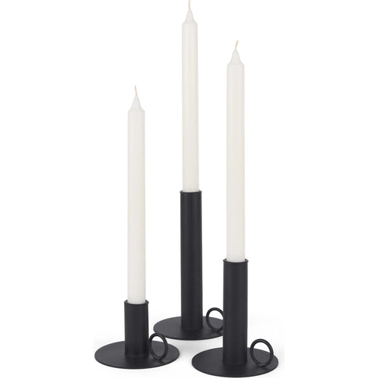 Noir Candle Holders by Mercana in black. Made from metal in a unique style.