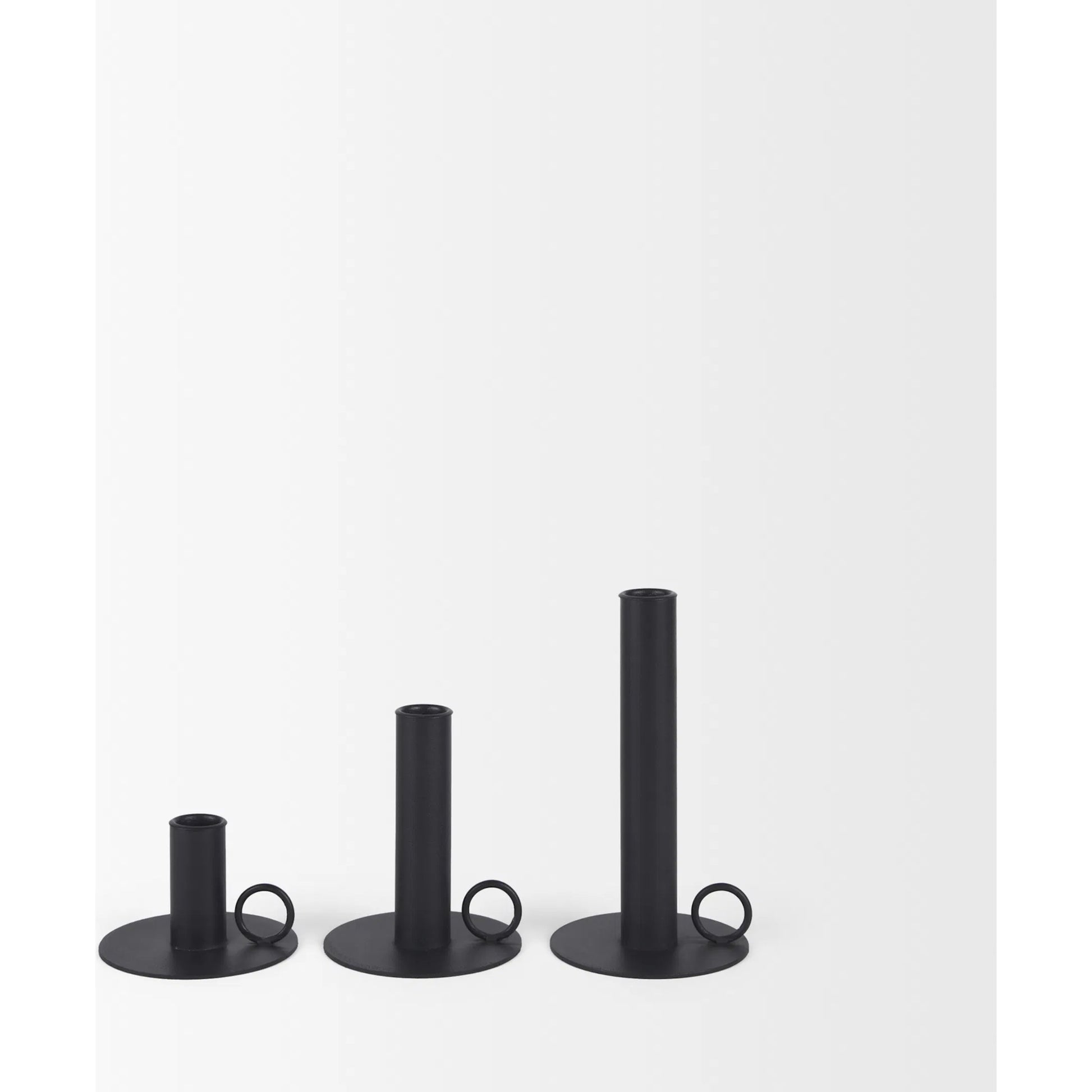 Noir Candle Holders by Mercana in black. Made from metal in a transitional style.