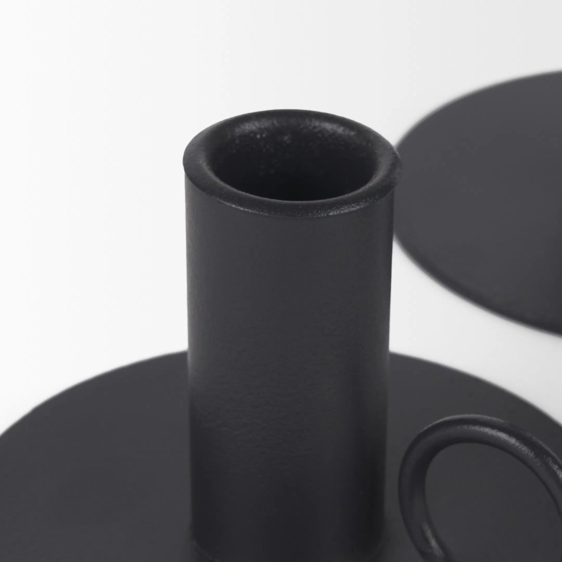 Noir Candle Holders by Mercana in black. Made from metal in a transitional style.