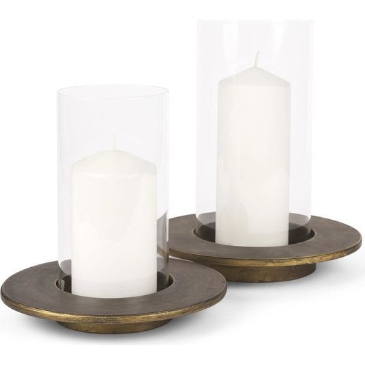 Vivian Candle Holder by Mercana in gold. Made from metal in a transitional style.