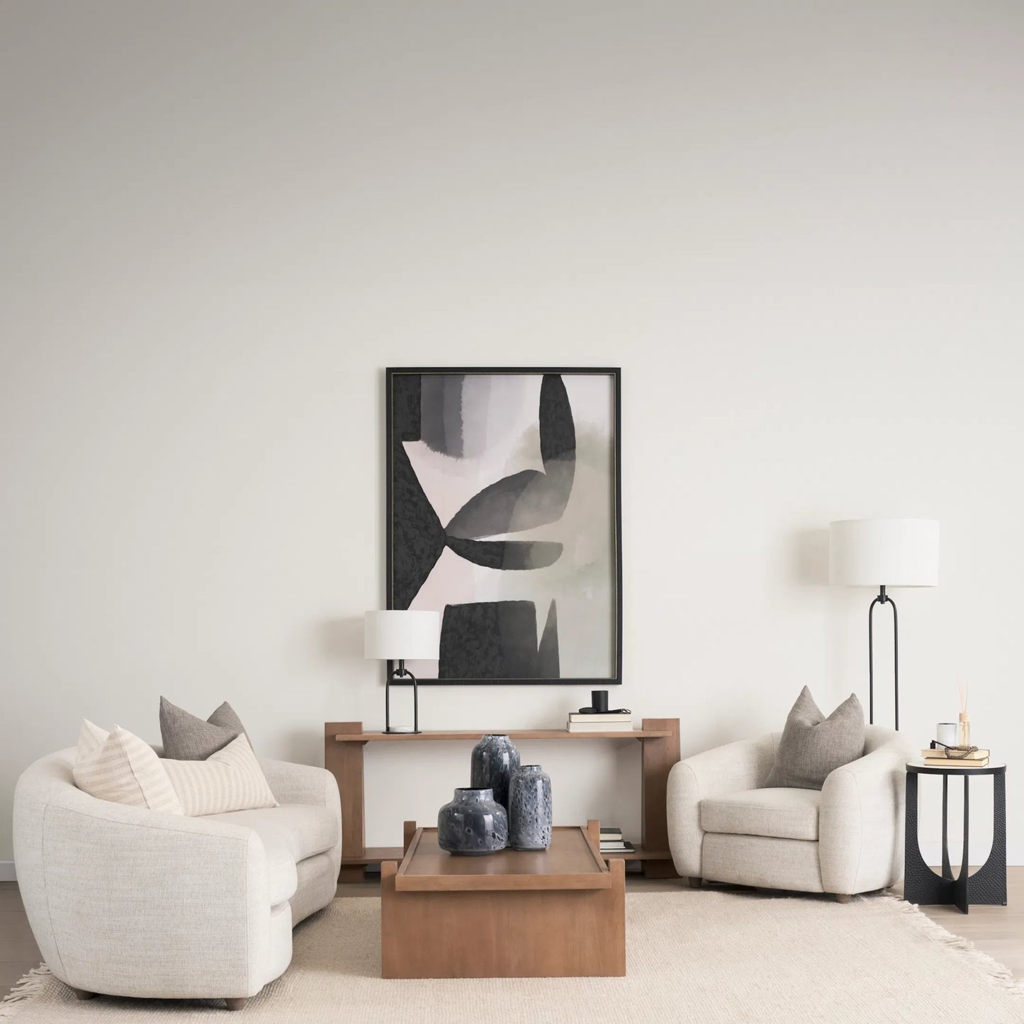 023 SI-2369708 | Lifestyle | Sarah Table Lamp by Mercana in black, white. Made from metal in a transitional style.