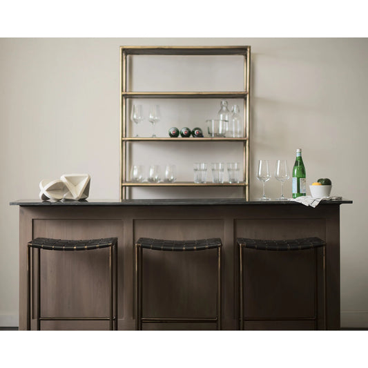 Clarissa Leather Seat Bar/Counter Stool by Mercana. Made from unique in a traditional style.