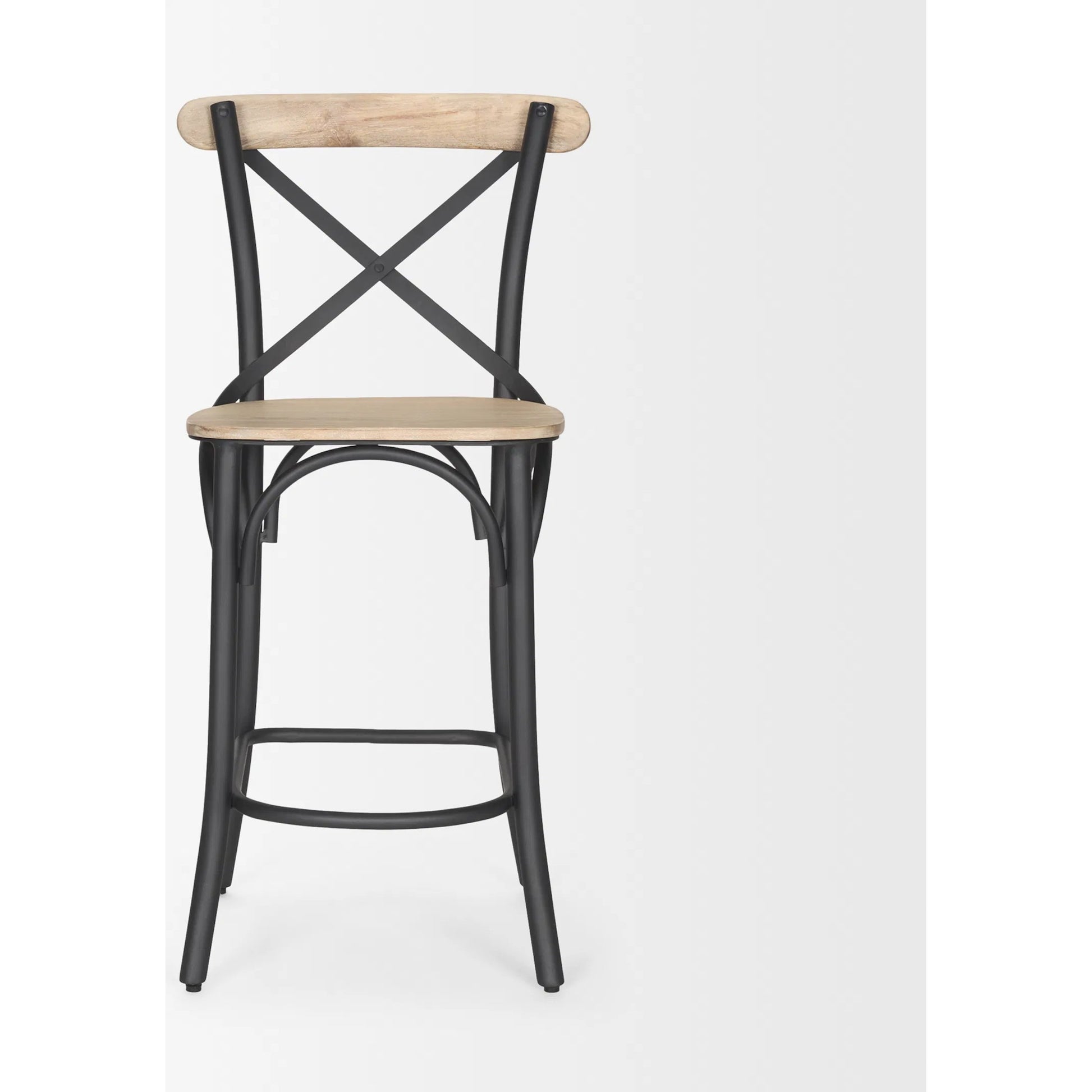 Etienne Counter Stool by Mercana in brown. Made from solid wood in a unique style.