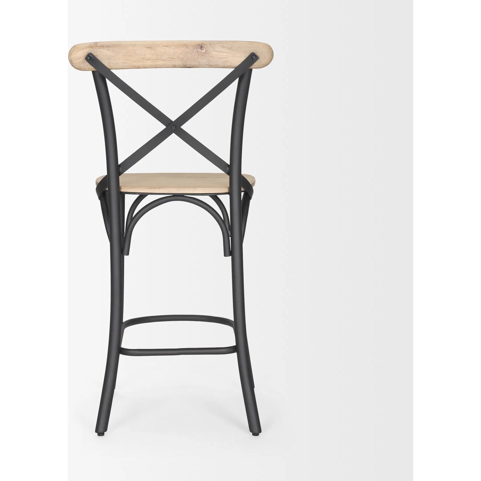Etienne Counter Stool by Mercana in brown. Made from solid wood in a unique style.