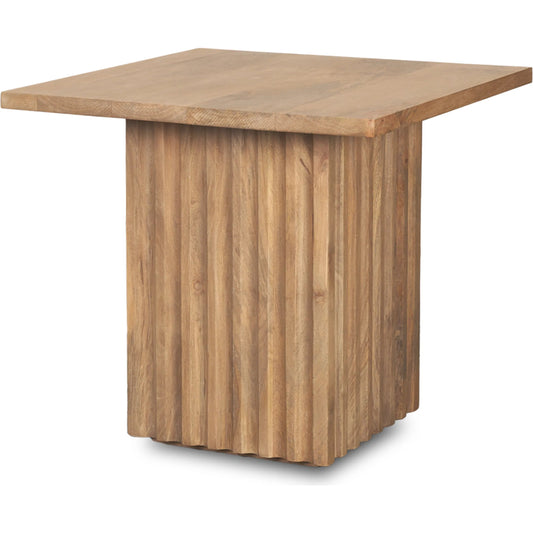 June Side Table by Mercana in brown, light. Made from solid wood in a unique style.