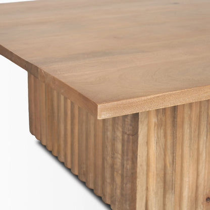 June Coffee Table by Mercana in brown. Made from solid wood in a transitional style.