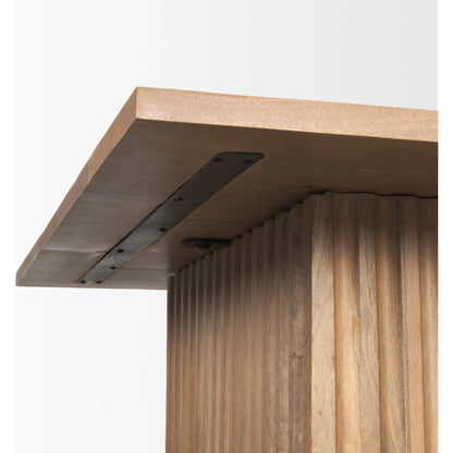 June Coffee Table by Mercana in brown. Made from solid wood in a transitional style.