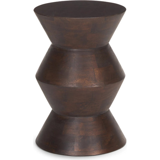 Odessa Accent Table by Mercana in brown. Made from solid wood in a unique style.