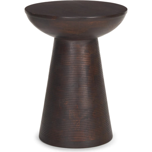 Novell Accent Table by Mercana in brown. Made from solid wood in a unique style.