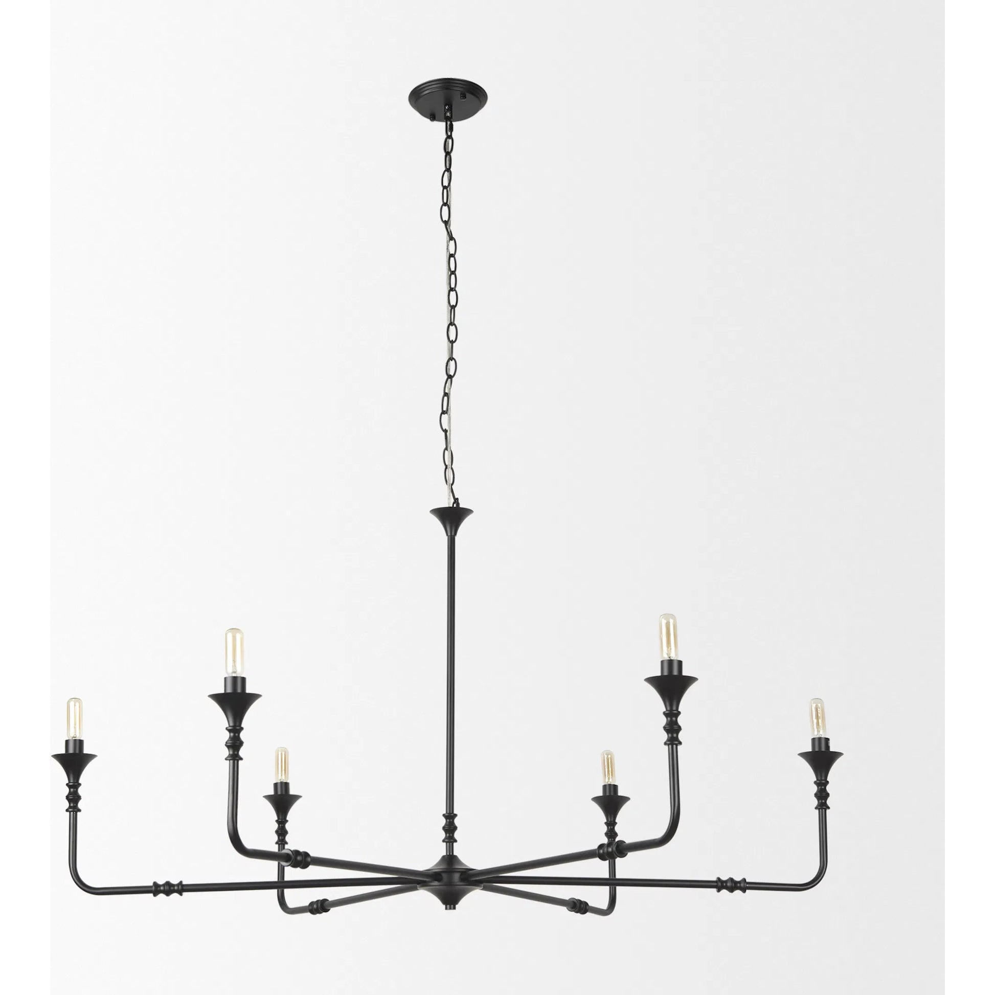 Gabriel Chandelier by Mercana in black. Made from metal in a traditional style.